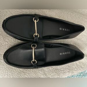 Current style Torrid loafers-black w/ gold tone accent on top